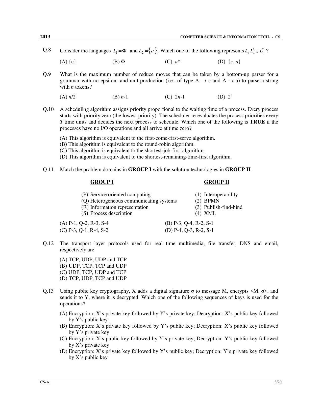 GATE 2013 Computer Science and Information Technology (CS) Question Paper with Answer Key - Page 4