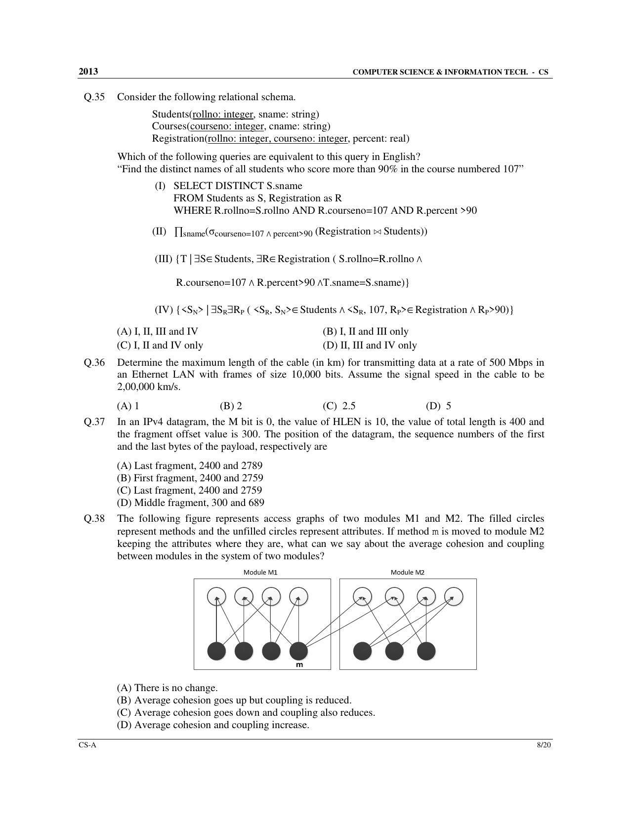 GATE 2013 Computer Science and Information Technology (CS) Question Paper with Answer Key - Page 9