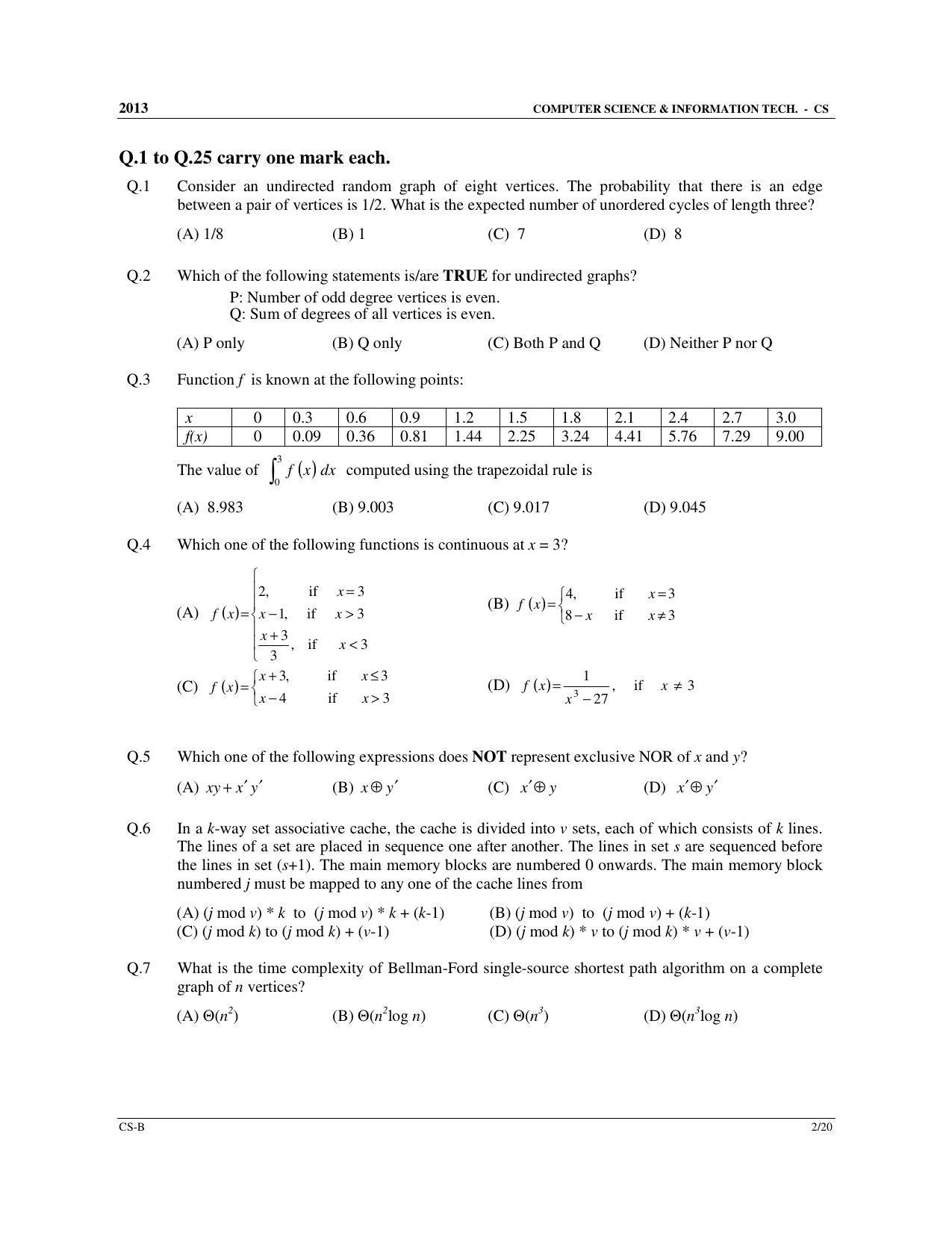 GATE 2013 Computer Science and Information Technology (CS) Question Paper with Answer Key - Page 18