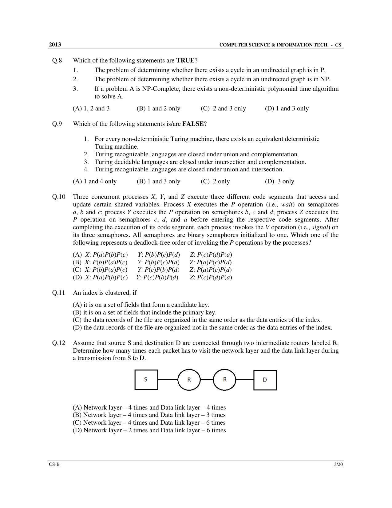 GATE 2013 Computer Science and Information Technology (CS) Question Paper with Answer Key - Page 19