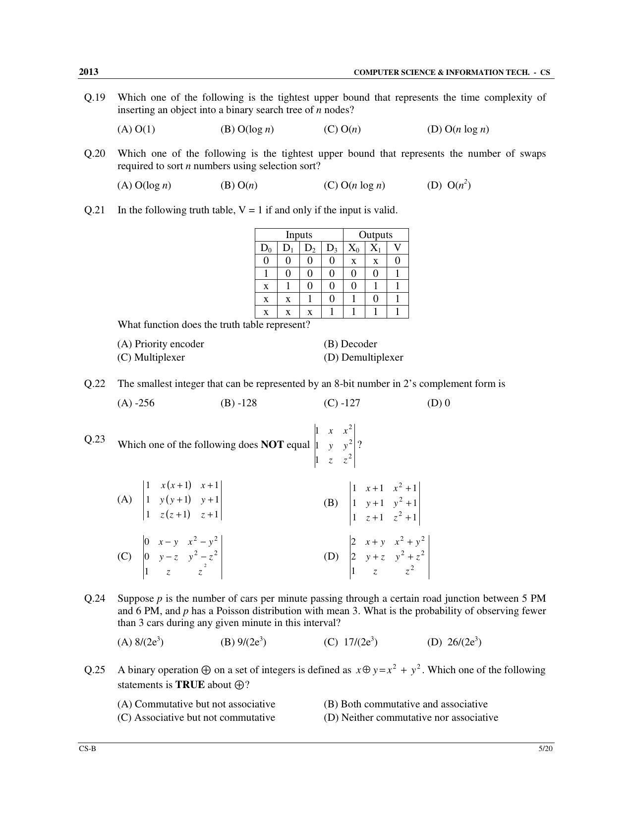 GATE 2013 Computer Science and Information Technology (CS) Question Paper with Answer Key - Page 21