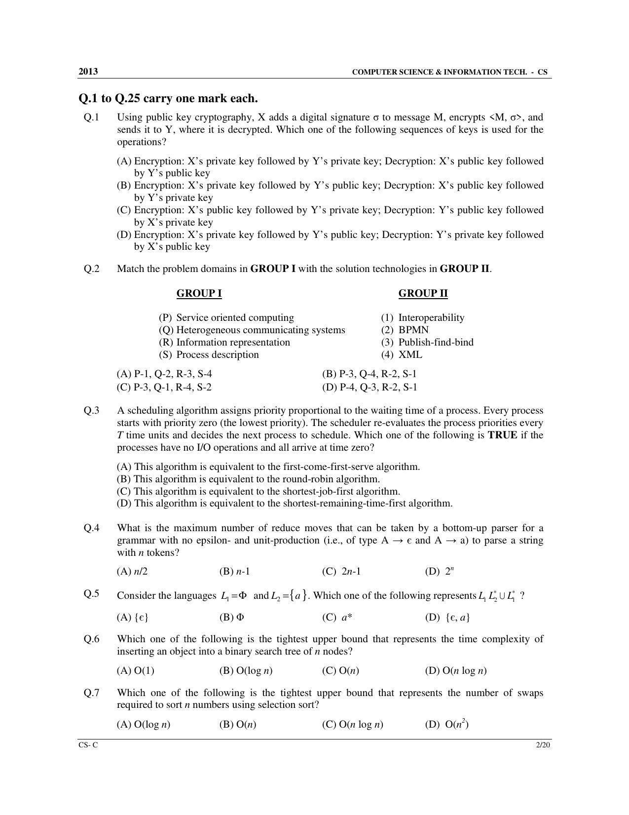 GATE 2013 Computer Science and Information Technology (CS) Question Paper with Answer Key - Page 33
