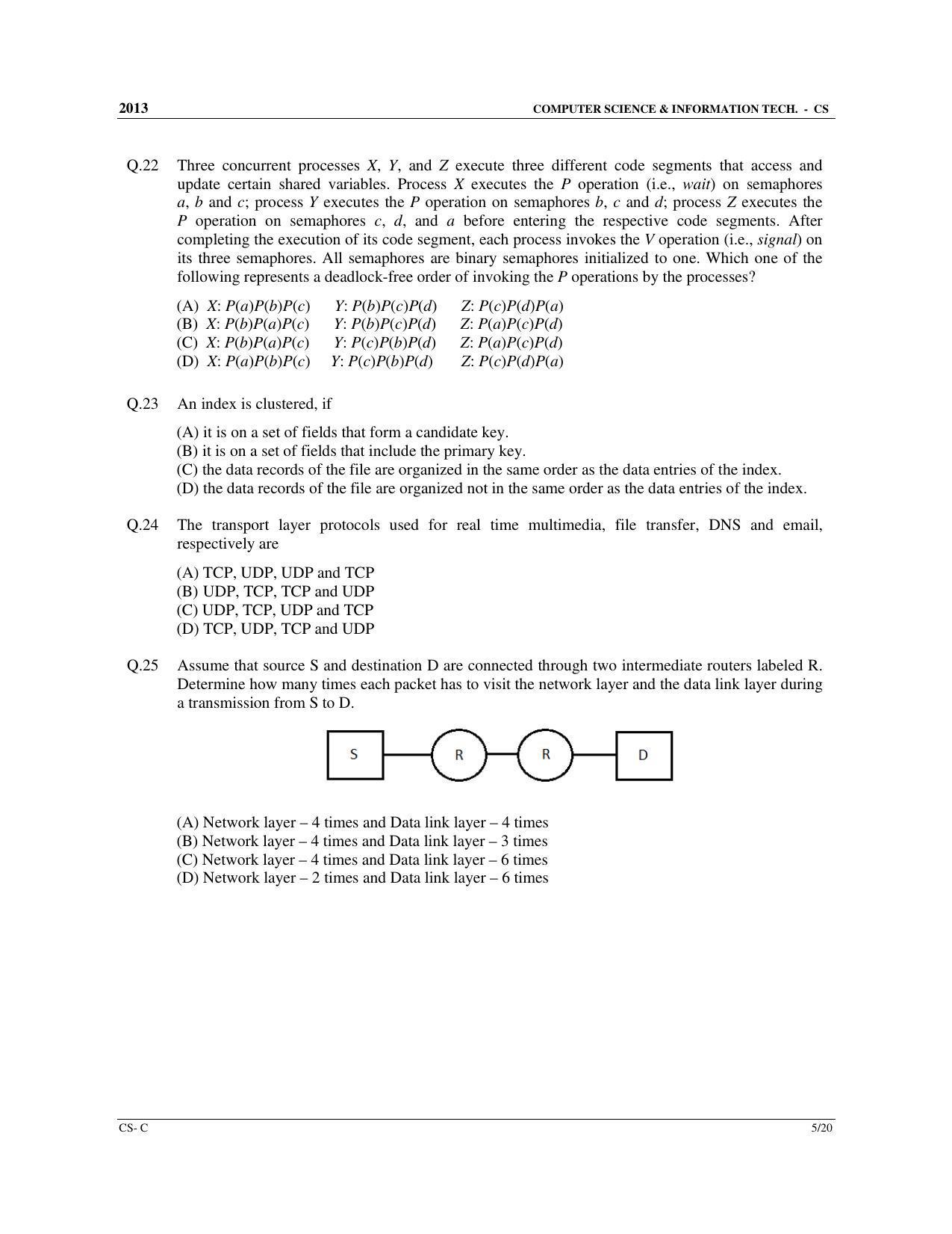GATE 2013 Computer Science and Information Technology (CS) Question Paper with Answer Key - Page 36