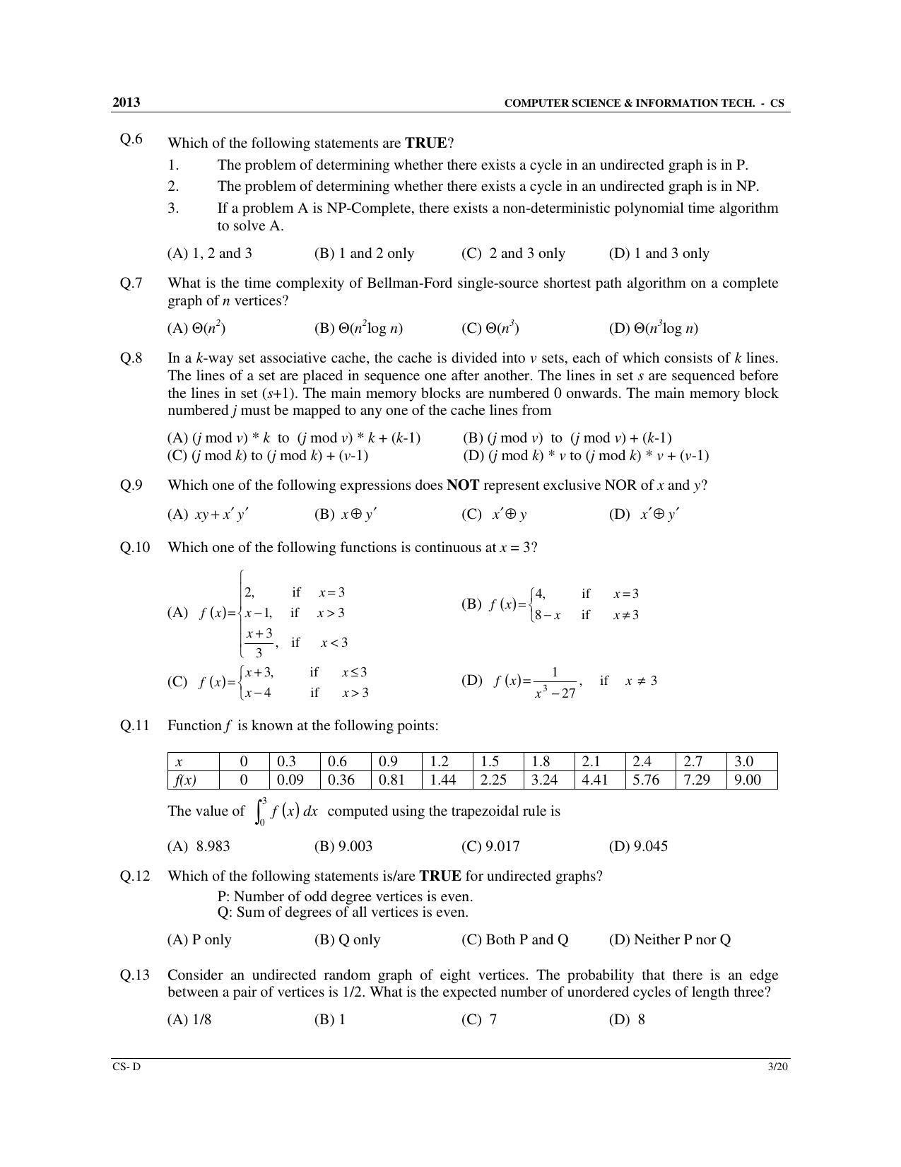 GATE 2013 Computer Science and Information Technology (CS) Question Paper with Answer Key - Page 49