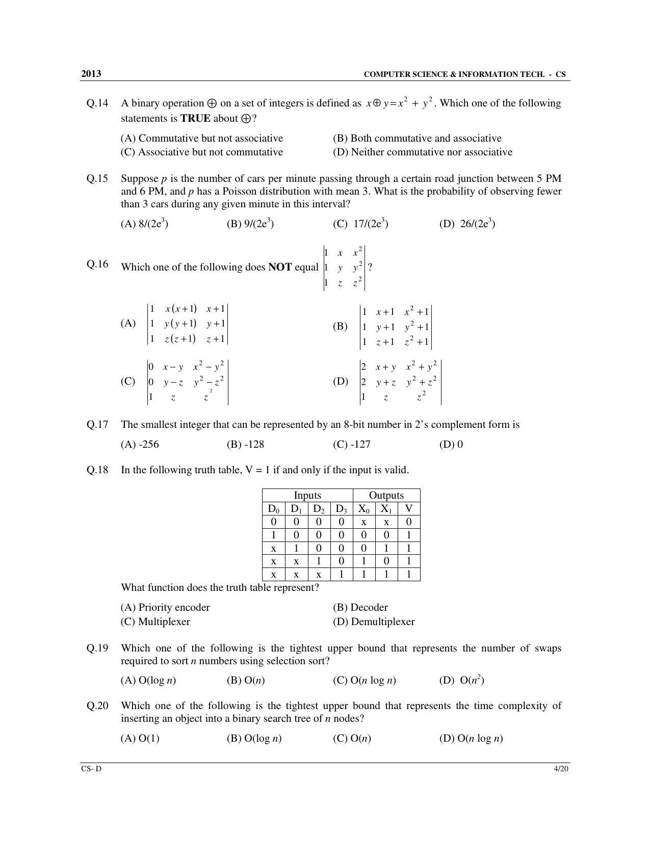 GATE 2013 Computer Science and Information Technology (CS) Question Paper with Answer Key - Page 50