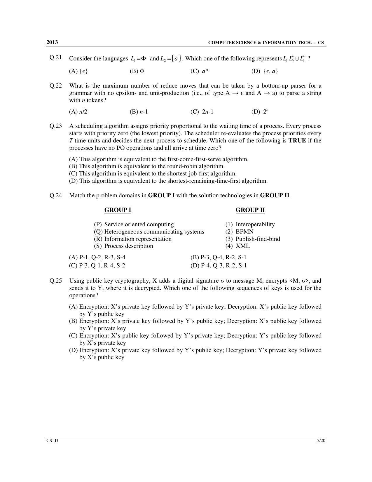 GATE 2013 Computer Science and Information Technology (CS) Question Paper with Answer Key - Page 51