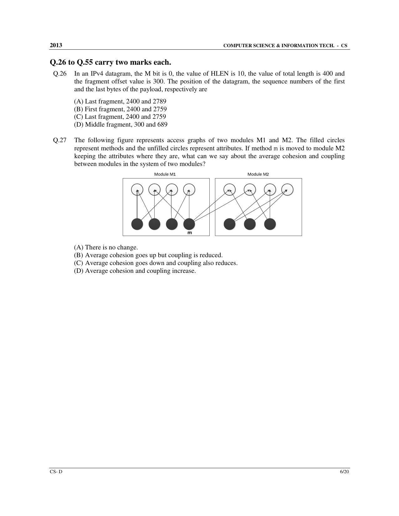 GATE 2013 Computer Science and Information Technology (CS) Question Paper with Answer Key - Page 52