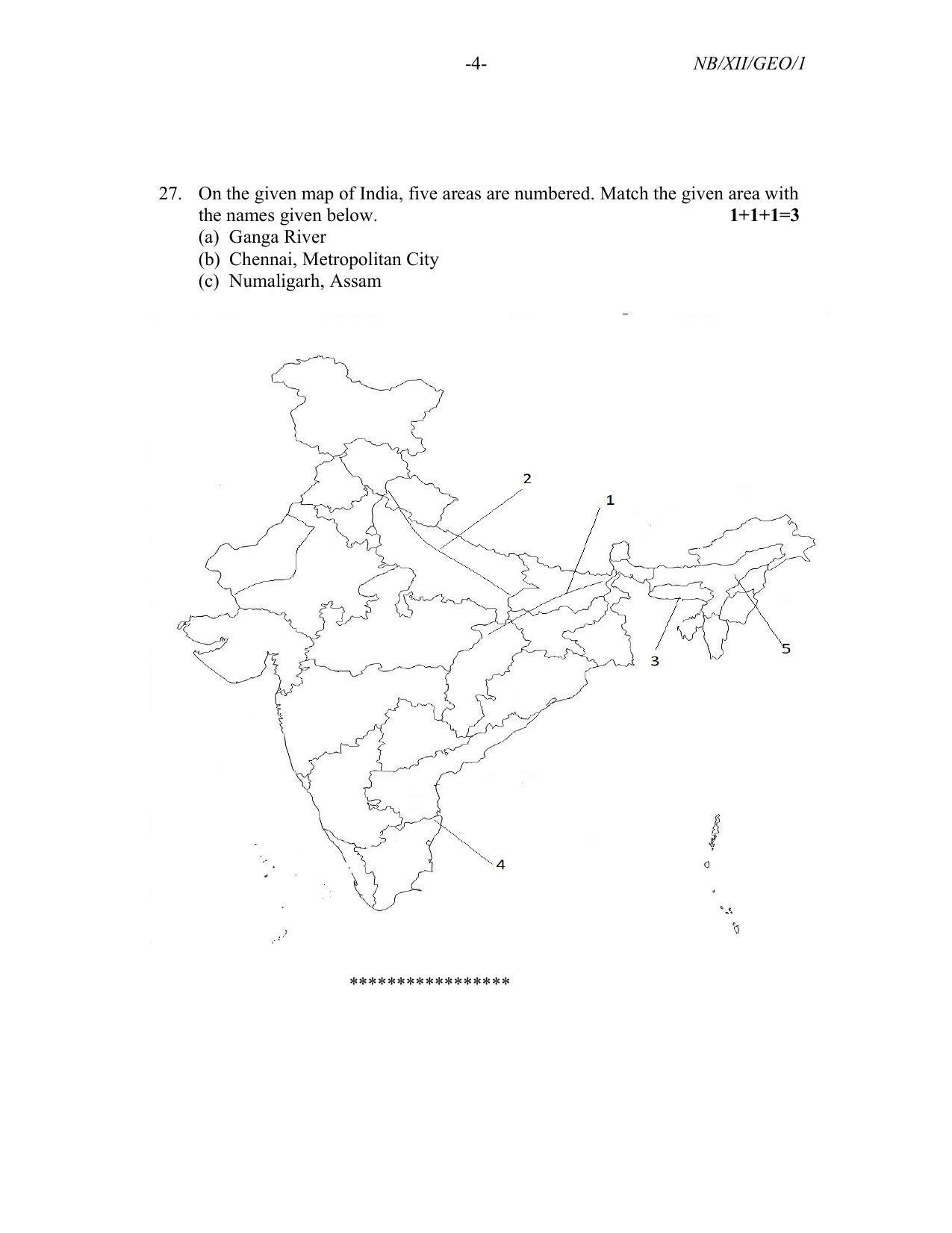 Nagaland Board Class 12 Geography 2021 Question Paper - Page 4