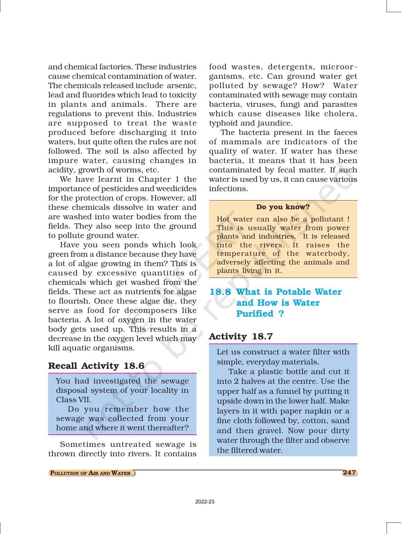 NCERT Book for Class 8 Science Chapter 18 Pollution of Air and Water - Page 9