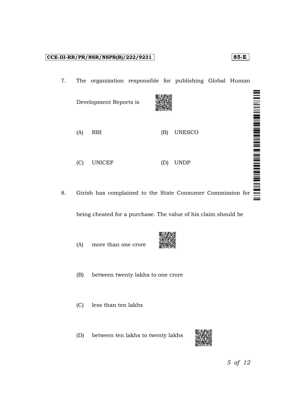 Karnataka SSLC Social Science (English Medium) Exam 3 Question Paper 2024 (B Version) - Page 5