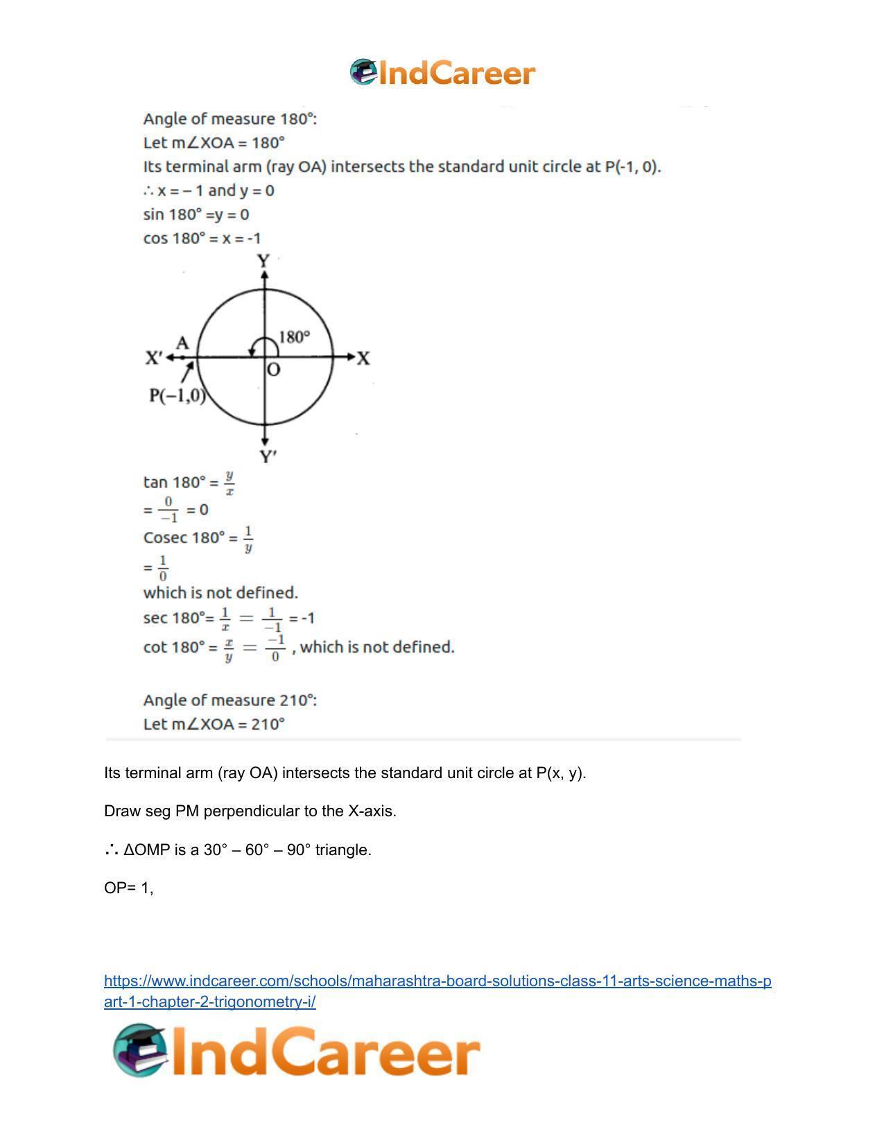 Maharashtra Board Solutions Class 11-Arts & Science Maths (Part 1): Chapter 2- Trigonometry – I - Page 12