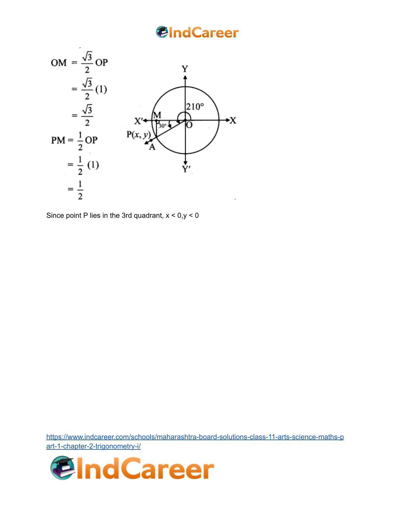 Maharashtra Board Solutions Class 11-Arts & Science Maths (Part 1): Chapter 2- Trigonometry – I - Page 13