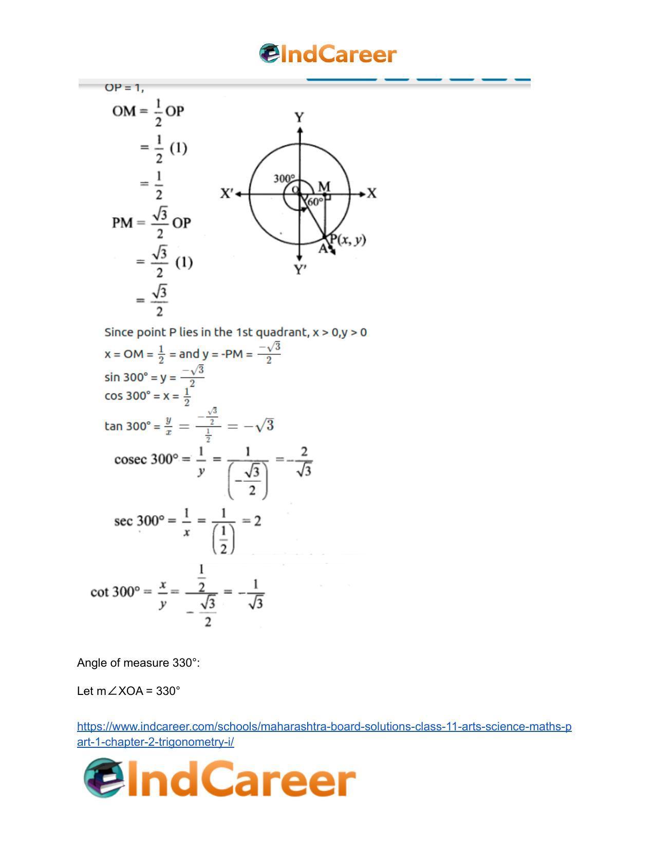 Maharashtra Board Solutions Class 11-Arts & Science Maths (Part 1): Chapter 2- Trigonometry – I - Page 15