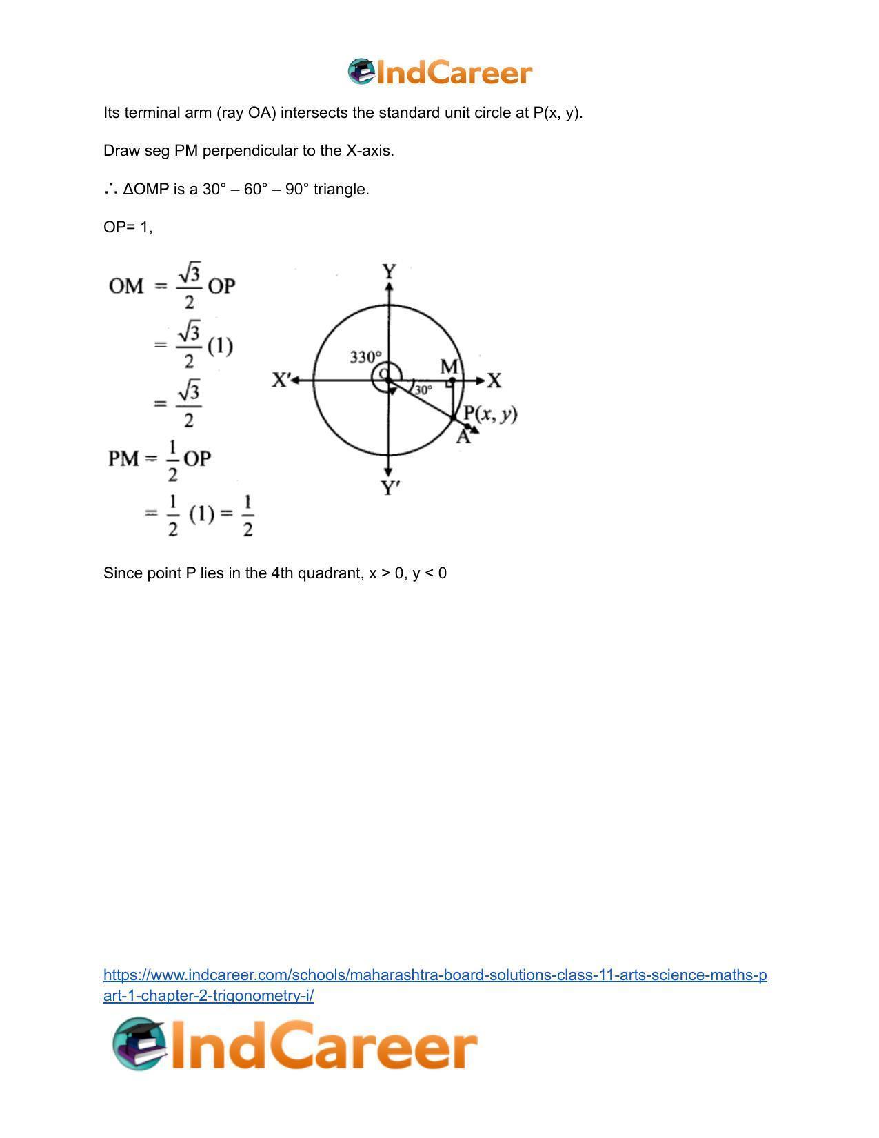 Maharashtra Board Solutions Class 11-Arts & Science Maths (Part 1): Chapter 2- Trigonometry – I - Page 16