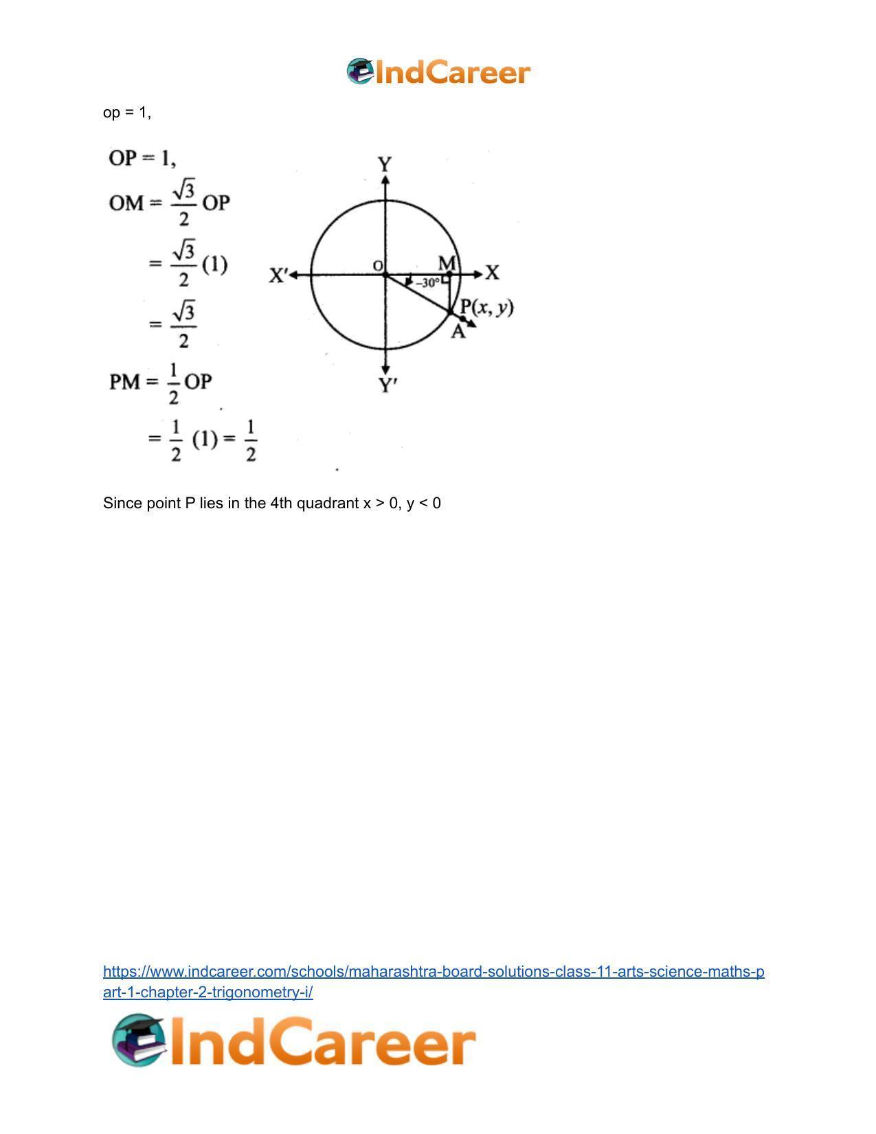 Maharashtra Board Solutions Class 11-Arts & Science Maths (Part 1): Chapter 2- Trigonometry – I - Page 18