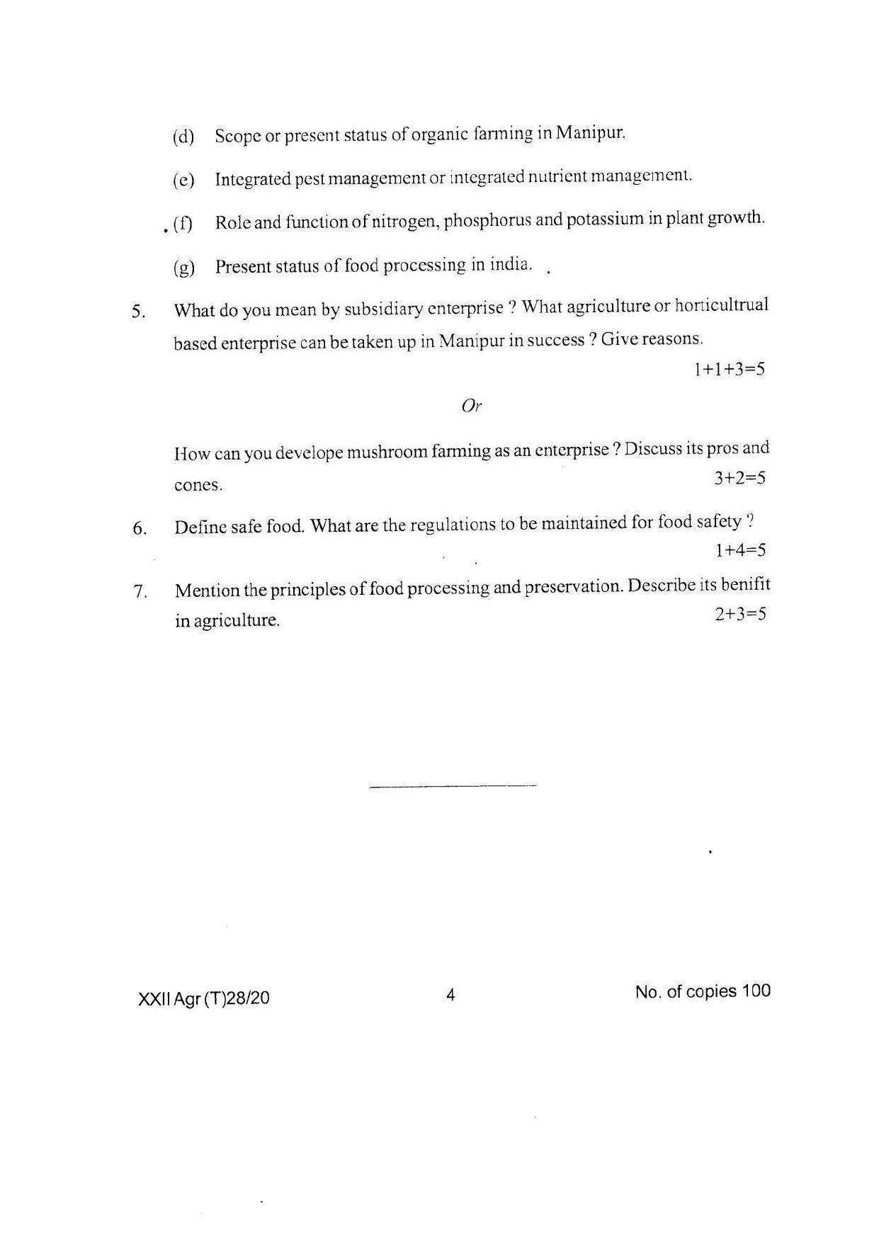 COHSEM Class 12 Agriculture Question Papers 2020 - Page 4