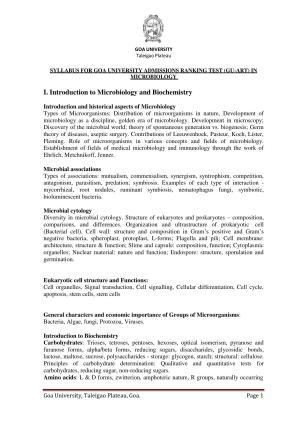 GU ART Microbiology Syllabus