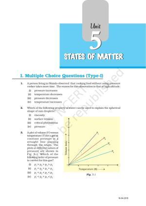 NCERT Exemplar Book for Class 11 Chemistry: Chapter 5 States of Matter
