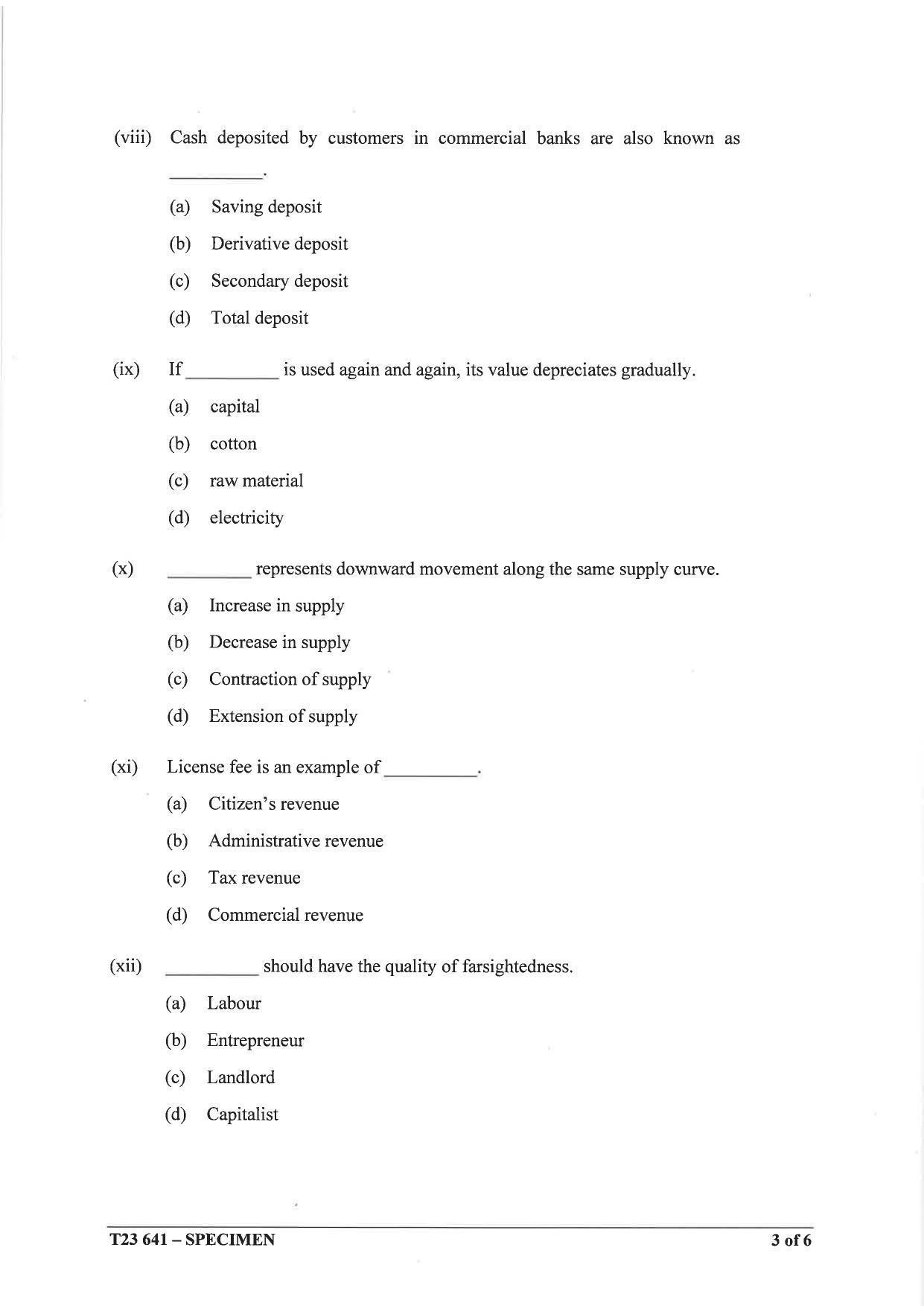 ICSE Class 10 Economics Sample Paper 2023 - Page 3