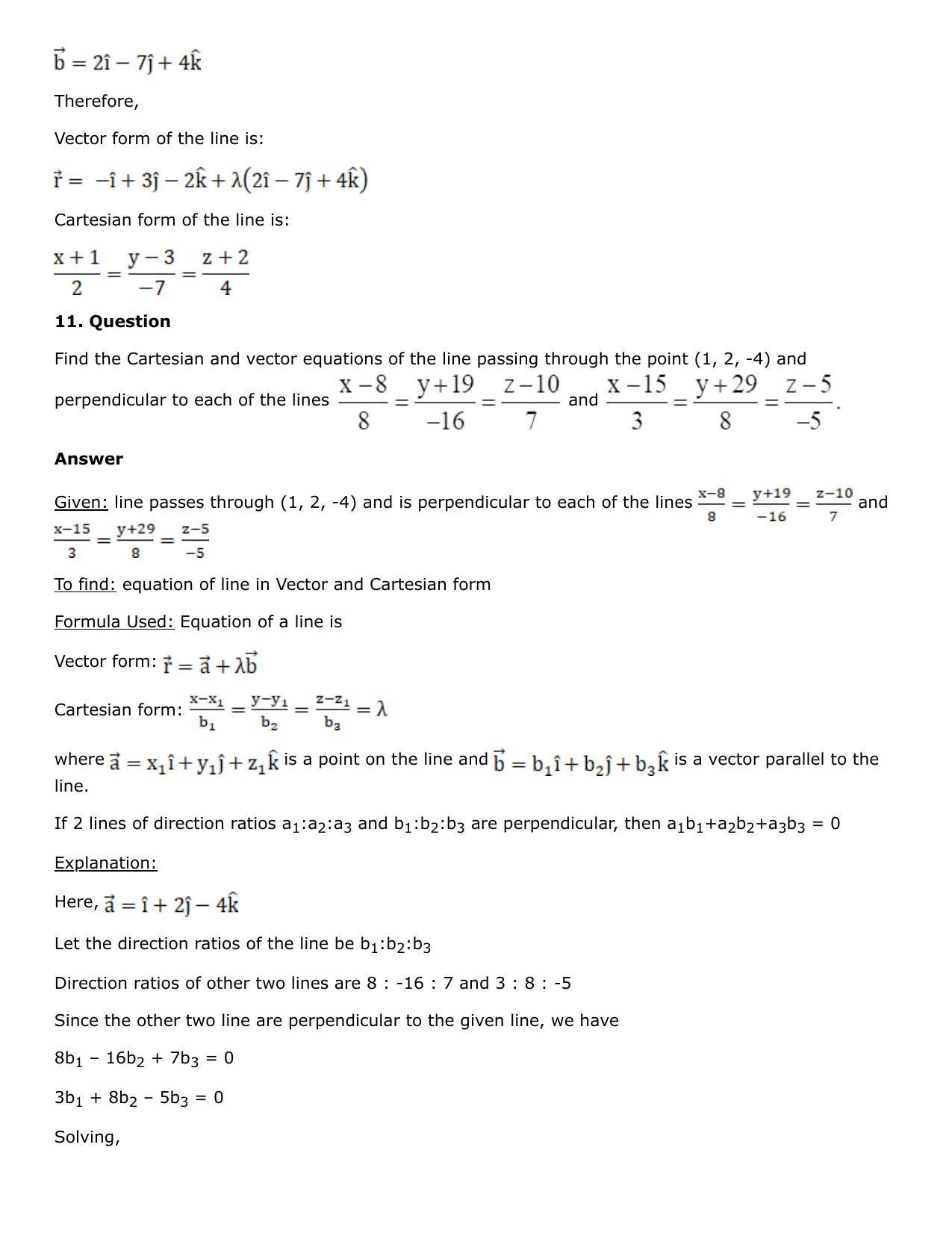 Chapter 27: Straight Line in Space Solutions: RS Aggarwal Class 12 Solutions  - Page 9