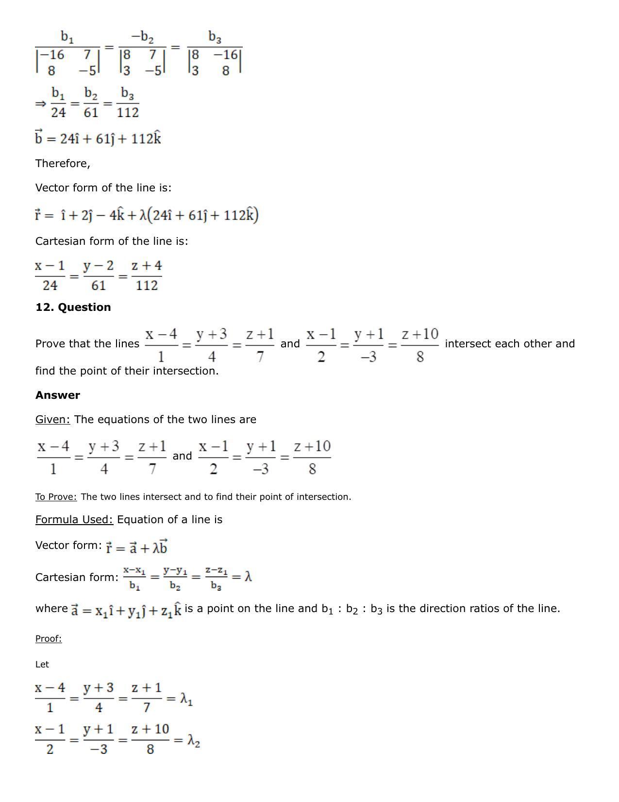 Chapter 27: Straight Line in Space Solutions: RS Aggarwal Class 12 Solutions  - Page 10