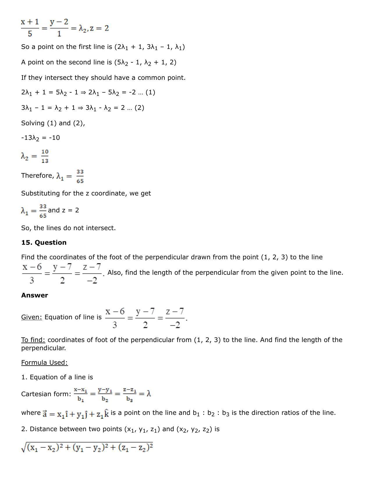 Chapter 27: Straight Line in Space Solutions: RS Aggarwal Class 12 Solutions  - Page 13