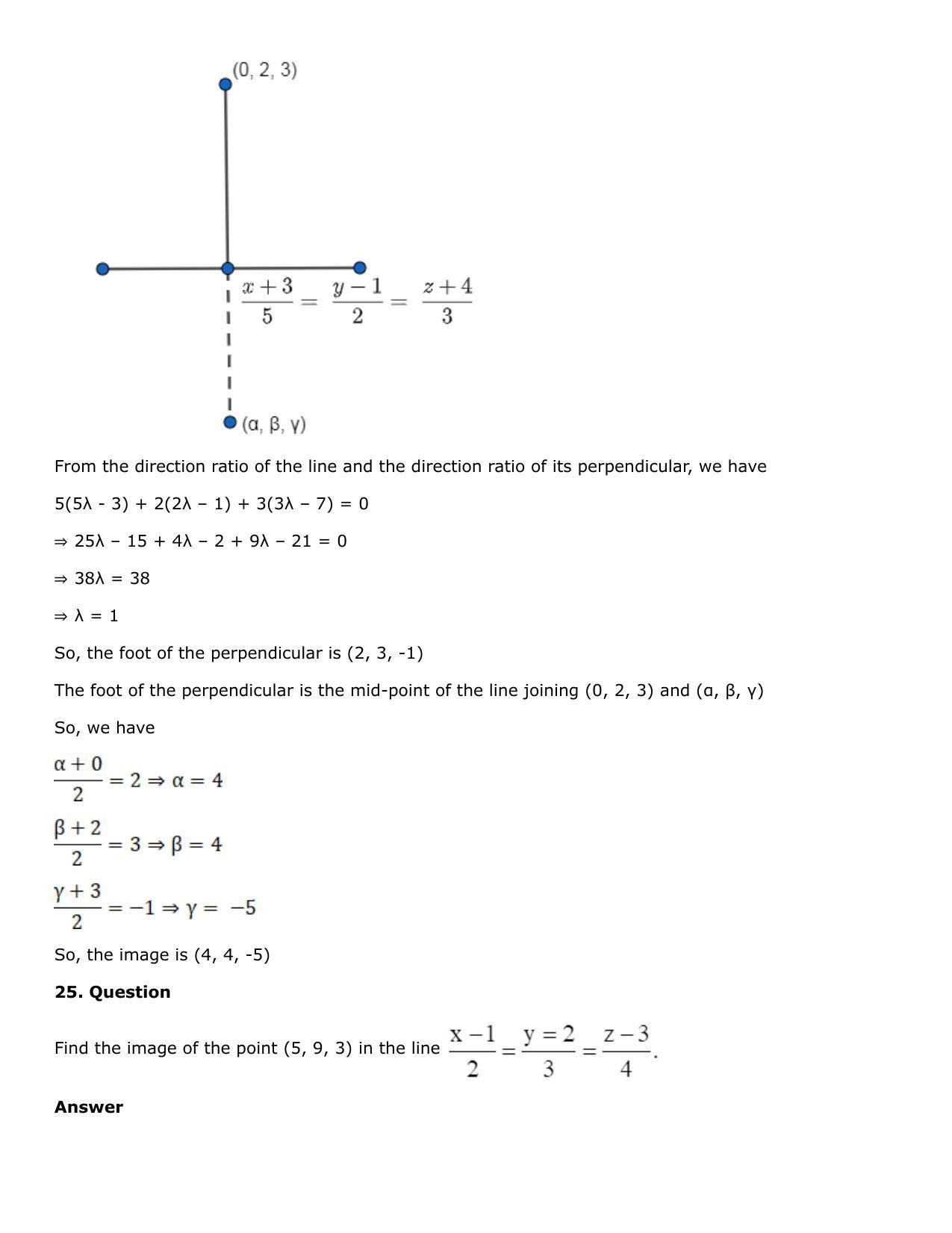 Chapter 27: Straight Line in Space Solutions: RS Aggarwal Class 12 Solutions  - Page 23