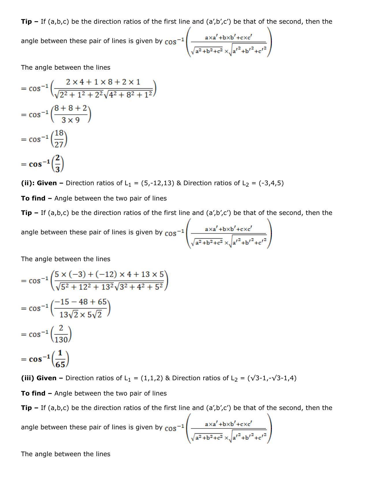 Chapter 27: Straight Line in Space Solutions: RS Aggarwal Class 12 Solutions  - Page 40