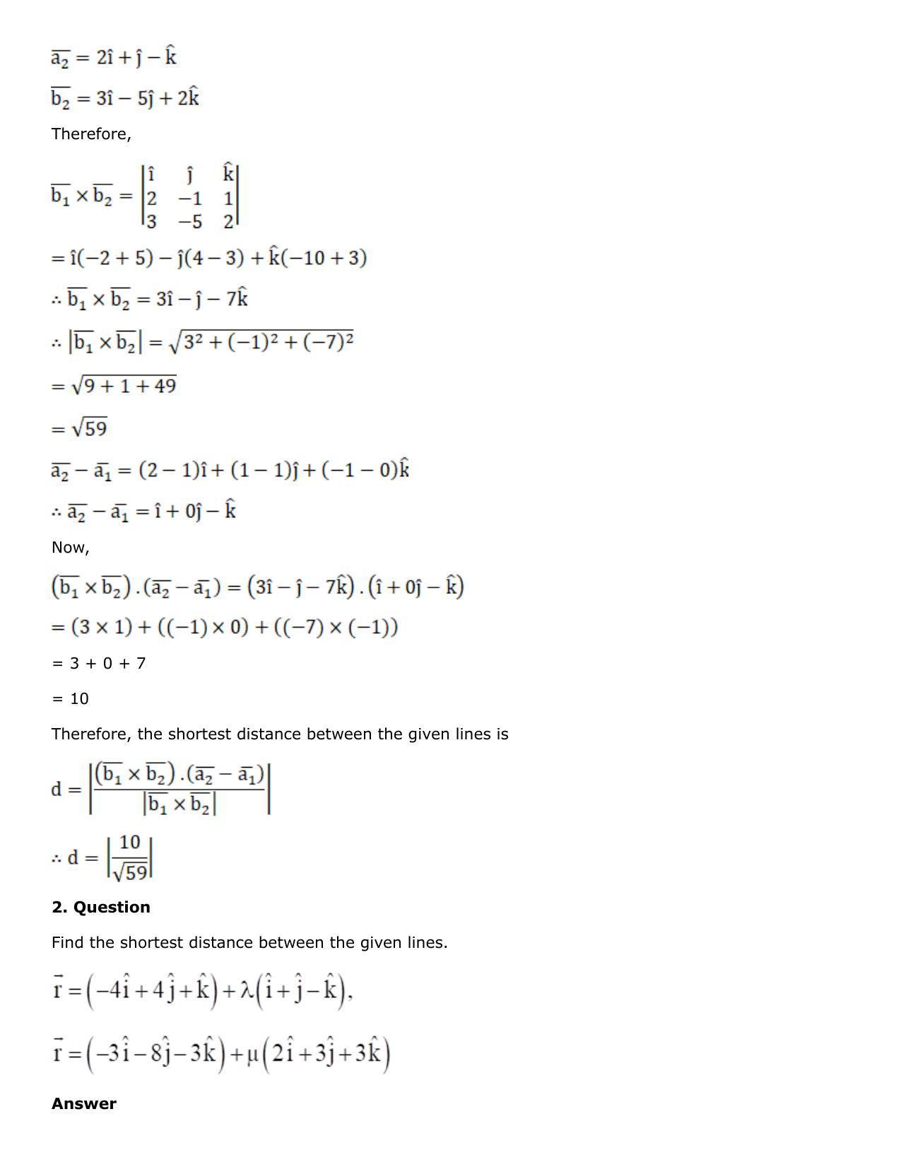 Chapter 27: Straight Line in Space Solutions: RS Aggarwal Class 12 Solutions  - Page 44