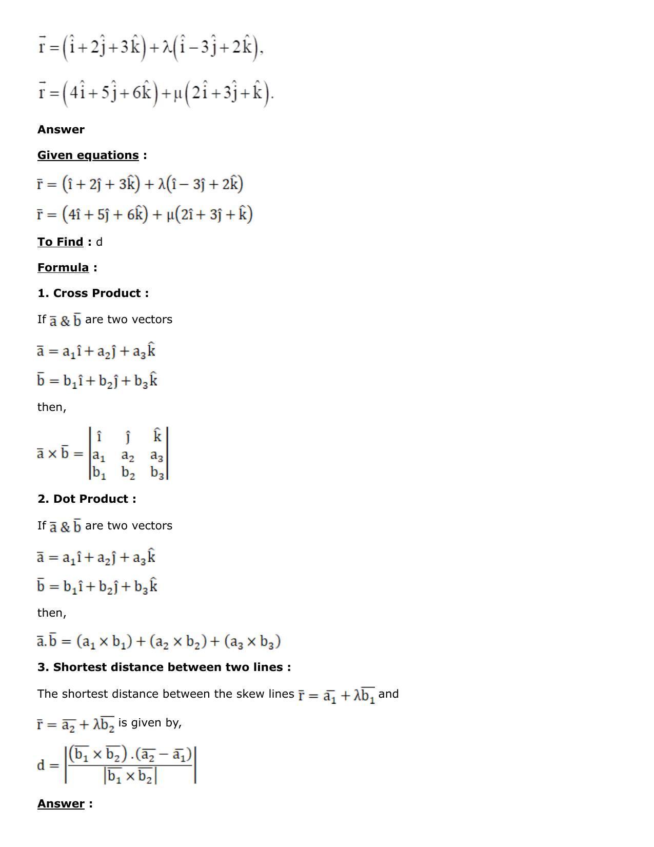 Chapter 27: Straight Line in Space Solutions: RS Aggarwal Class 12 Solutions  - Page 47