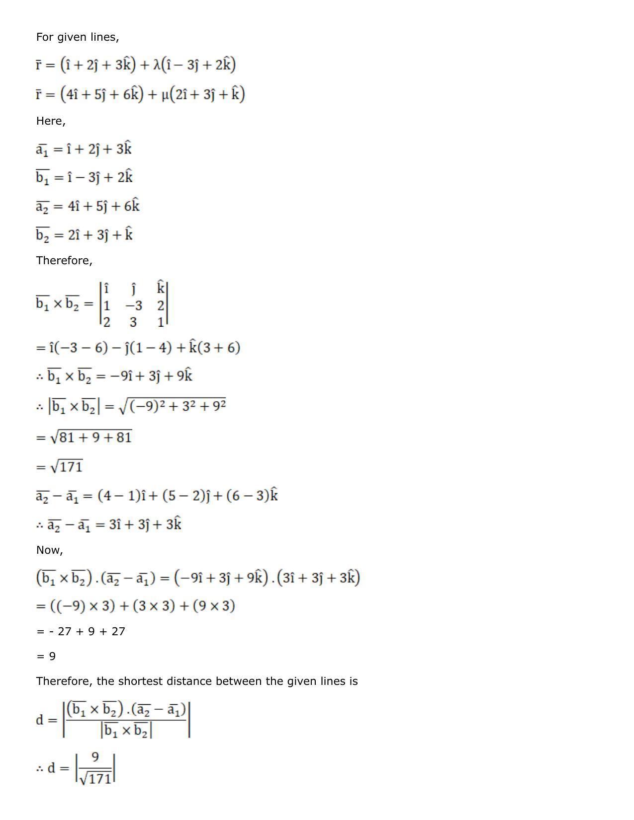 Chapter 27: Straight Line in Space Solutions: RS Aggarwal Class 12 Solutions  - Page 48