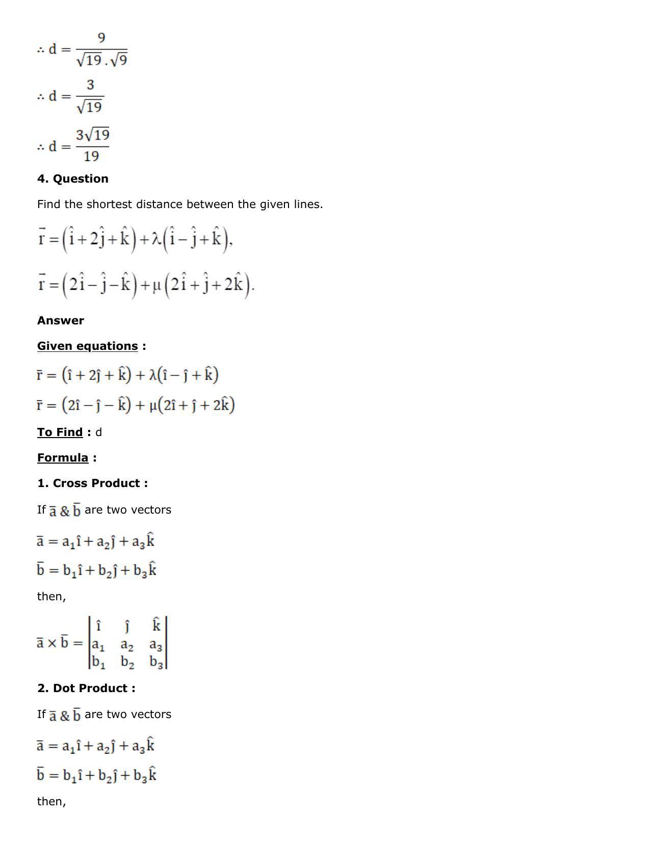 Chapter 27: Straight Line in Space Solutions: RS Aggarwal Class 12 Solutions  - Page 49