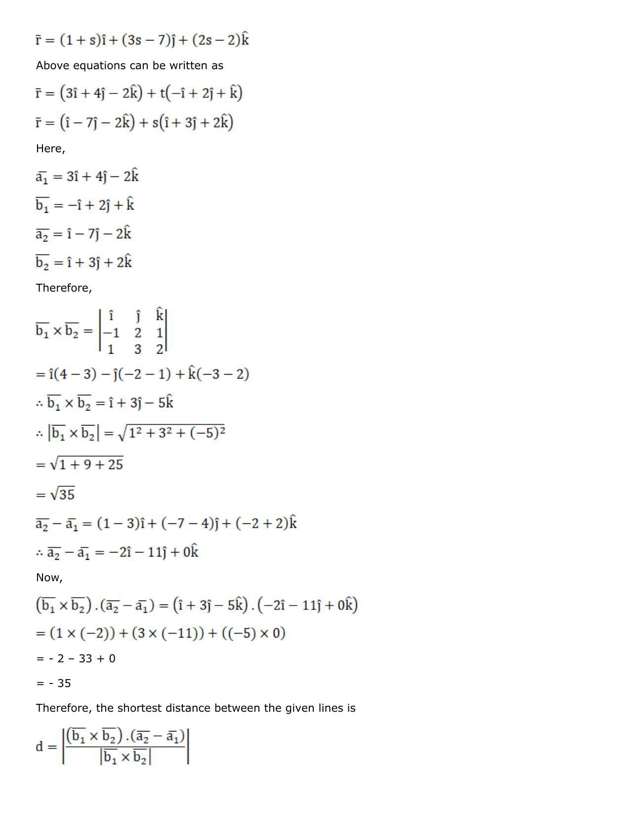 Chapter 27: Straight Line in Space Solutions: RS Aggarwal Class 12 Solutions  - Page 57