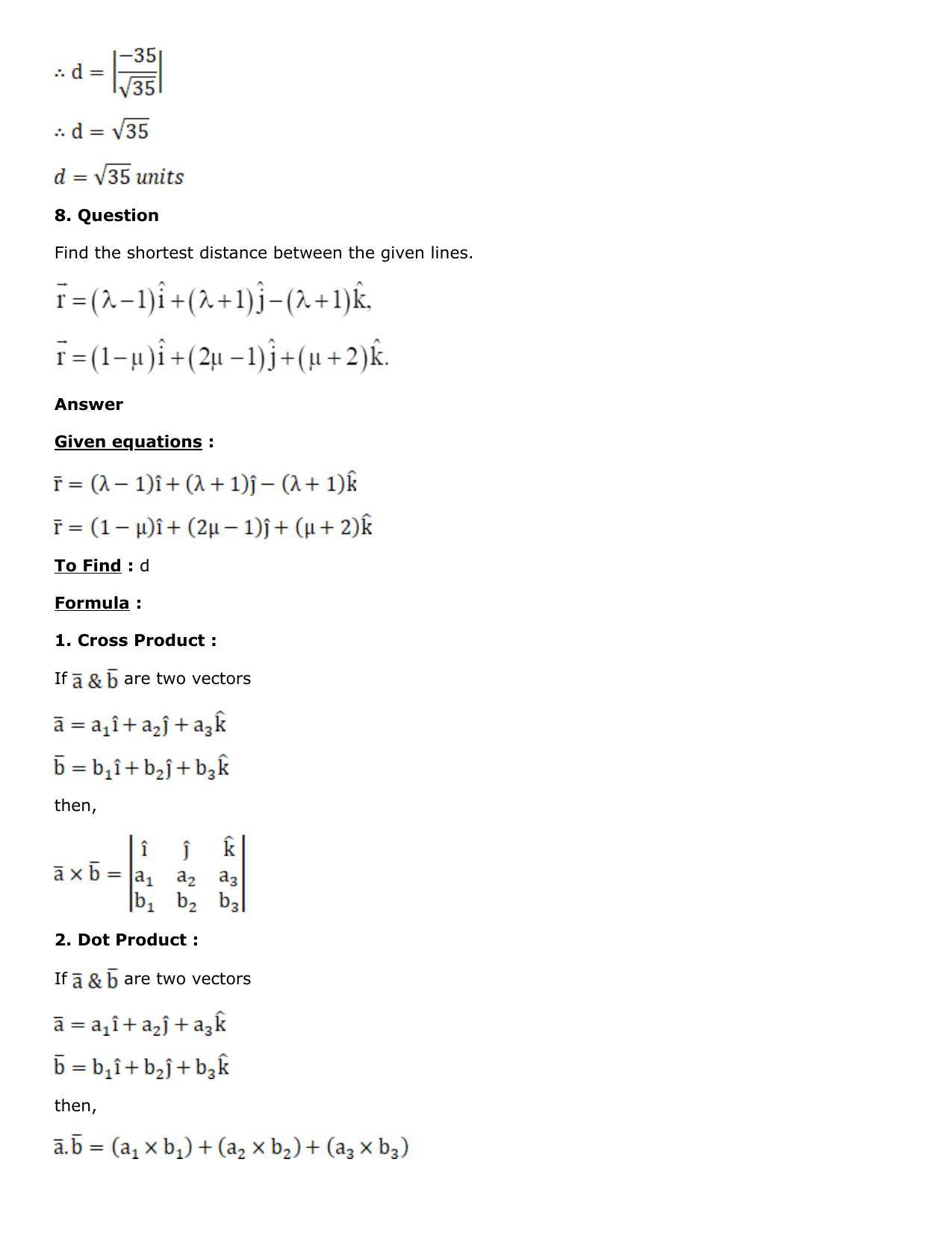 Chapter 27: Straight Line in Space Solutions: RS Aggarwal Class 12 Solutions  - Page 58