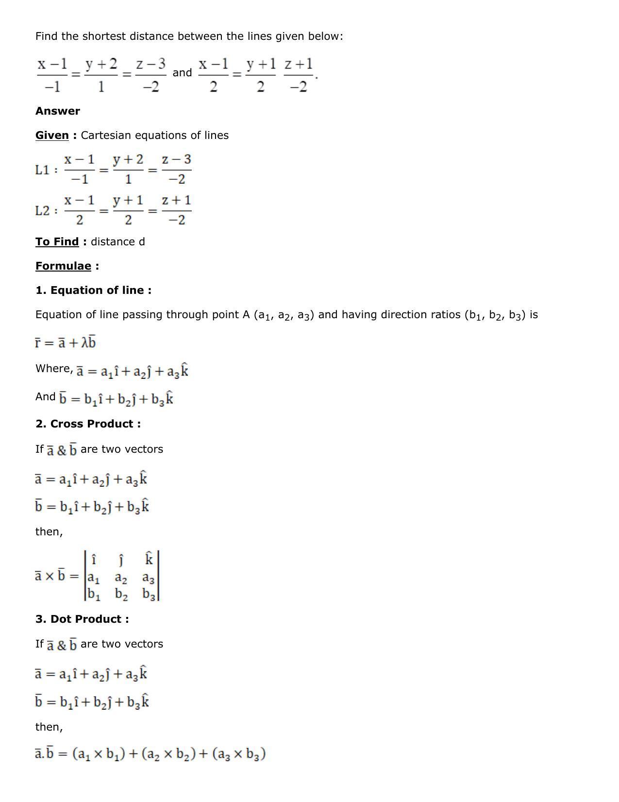 Chapter 27: Straight Line in Space Solutions: RS Aggarwal Class 12 Solutions  - Page 83