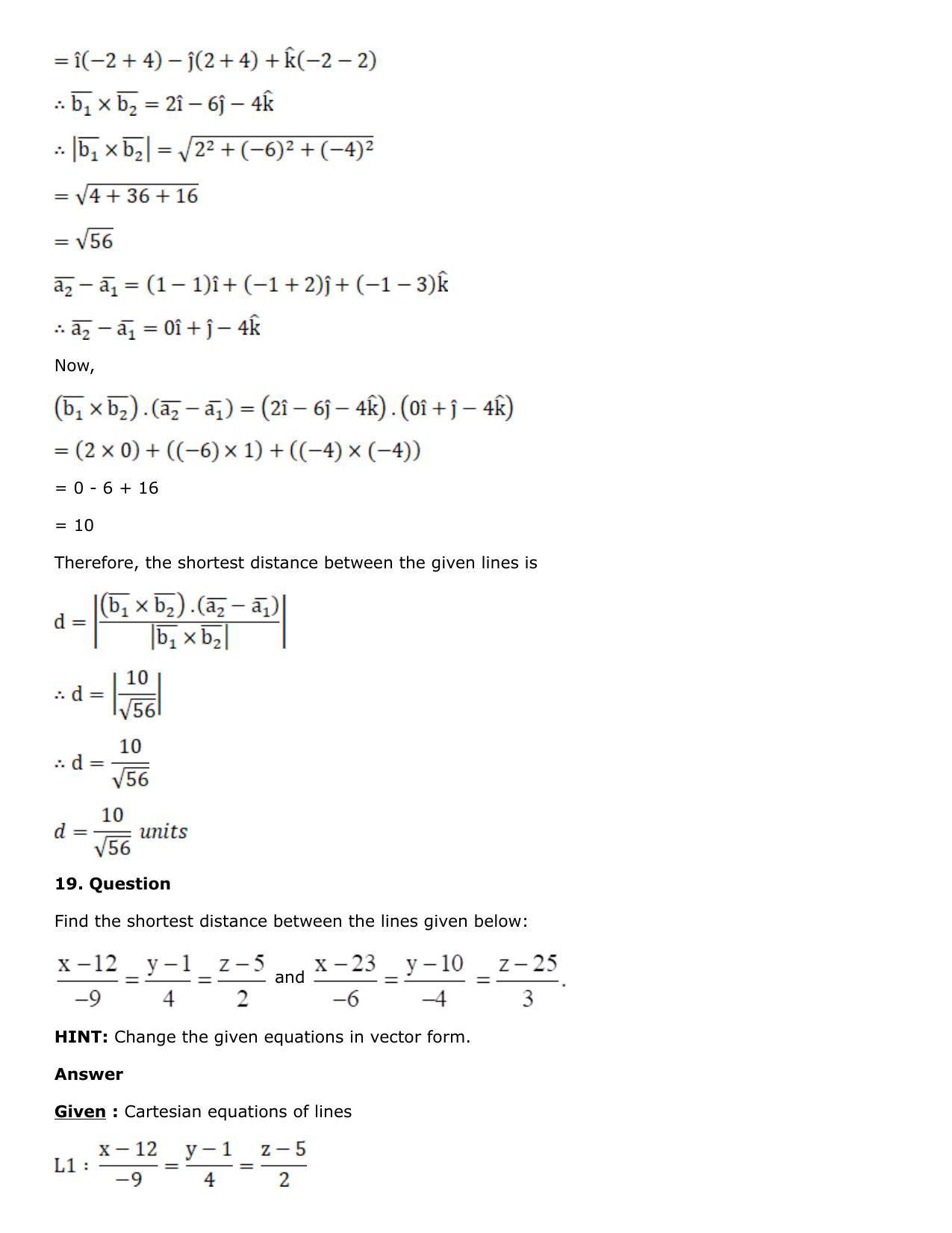 Chapter 27: Straight Line in Space Solutions: RS Aggarwal Class 12 Solutions  - Page 85