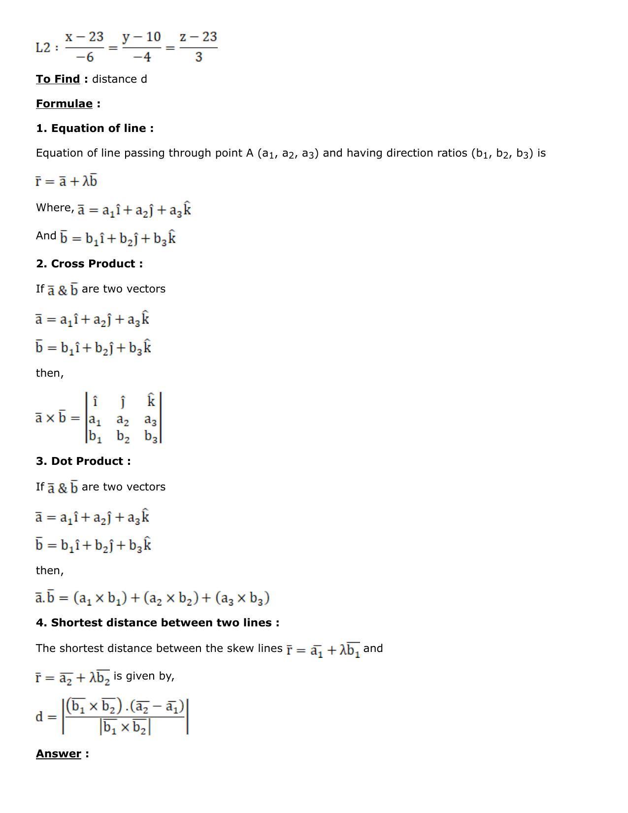 Chapter 27: Straight Line in Space Solutions: RS Aggarwal Class 12 Solutions  - Page 86