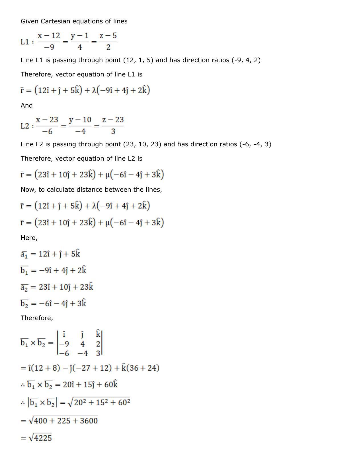 Chapter 27: Straight Line in Space Solutions: RS Aggarwal Class 12 Solutions  - Page 87