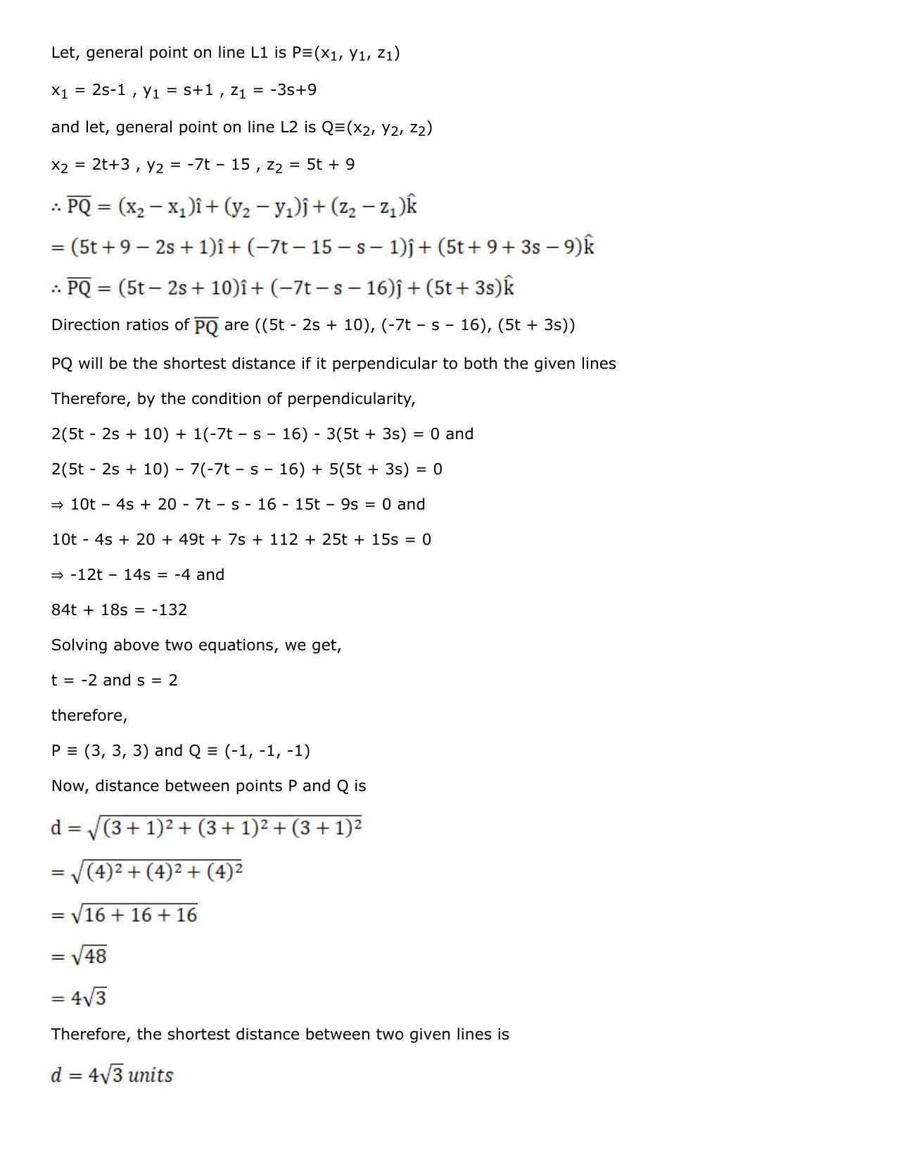 Chapter 27: Straight Line in Space Solutions: RS Aggarwal Class 12 Solutions  - Page 94