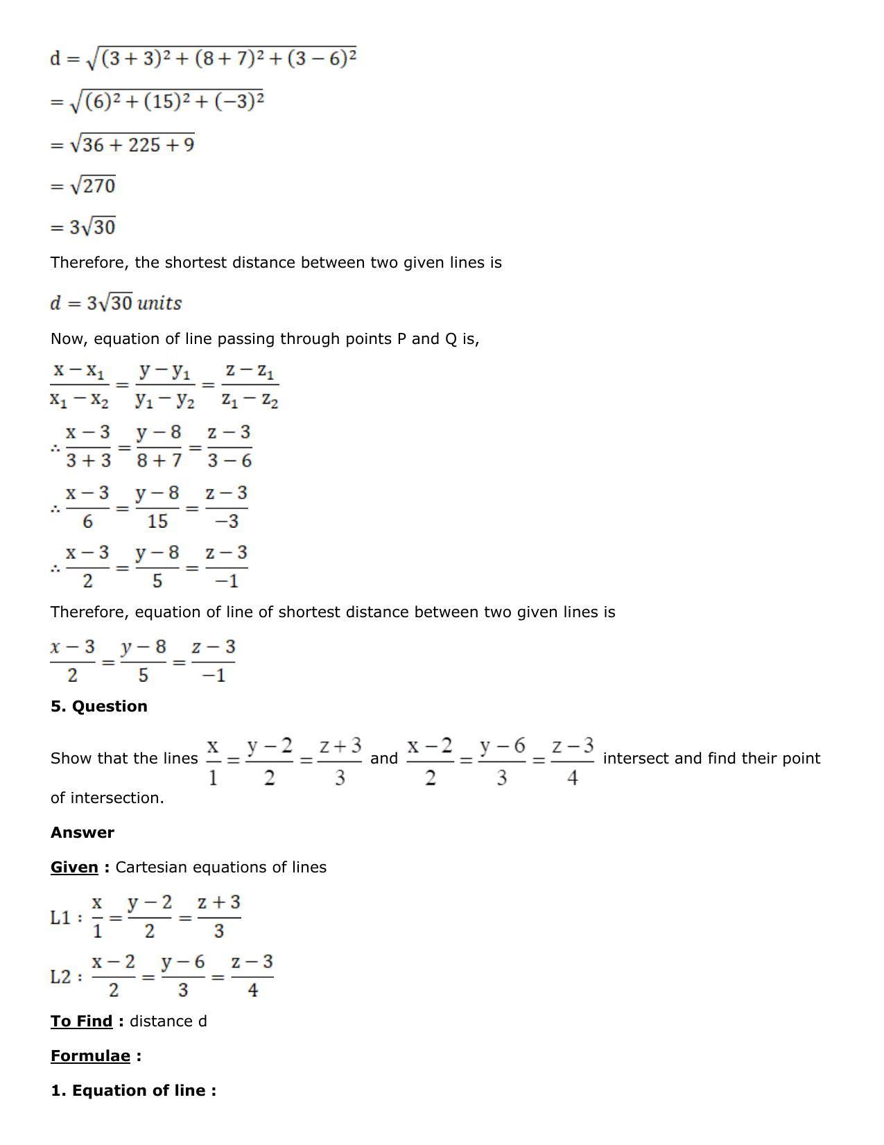 Chapter 27: Straight Line in Space Solutions: RS Aggarwal Class 12 Solutions  - Page 97