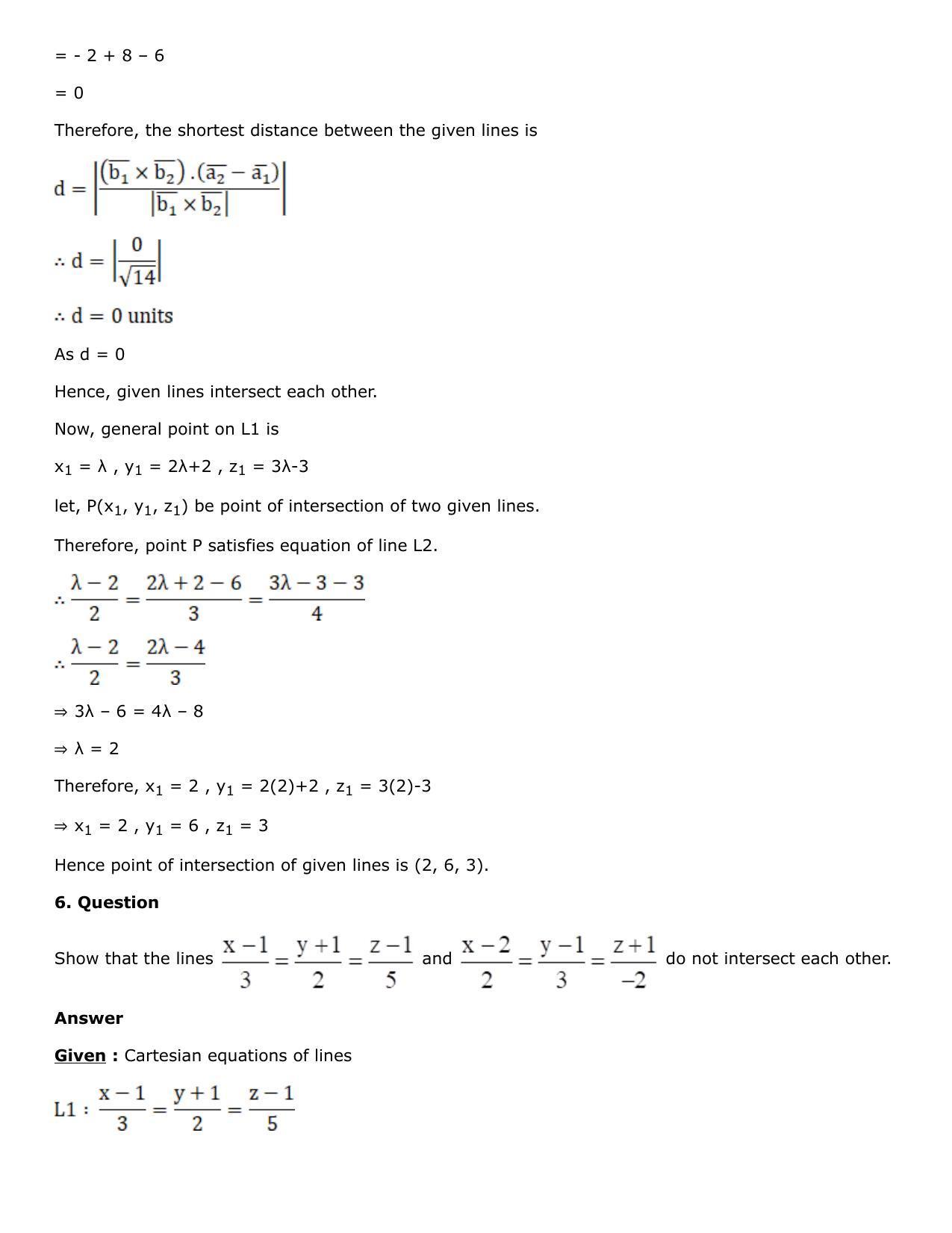 Chapter 27: Straight Line in Space Solutions: RS Aggarwal Class 12 Solutions  - Page 100