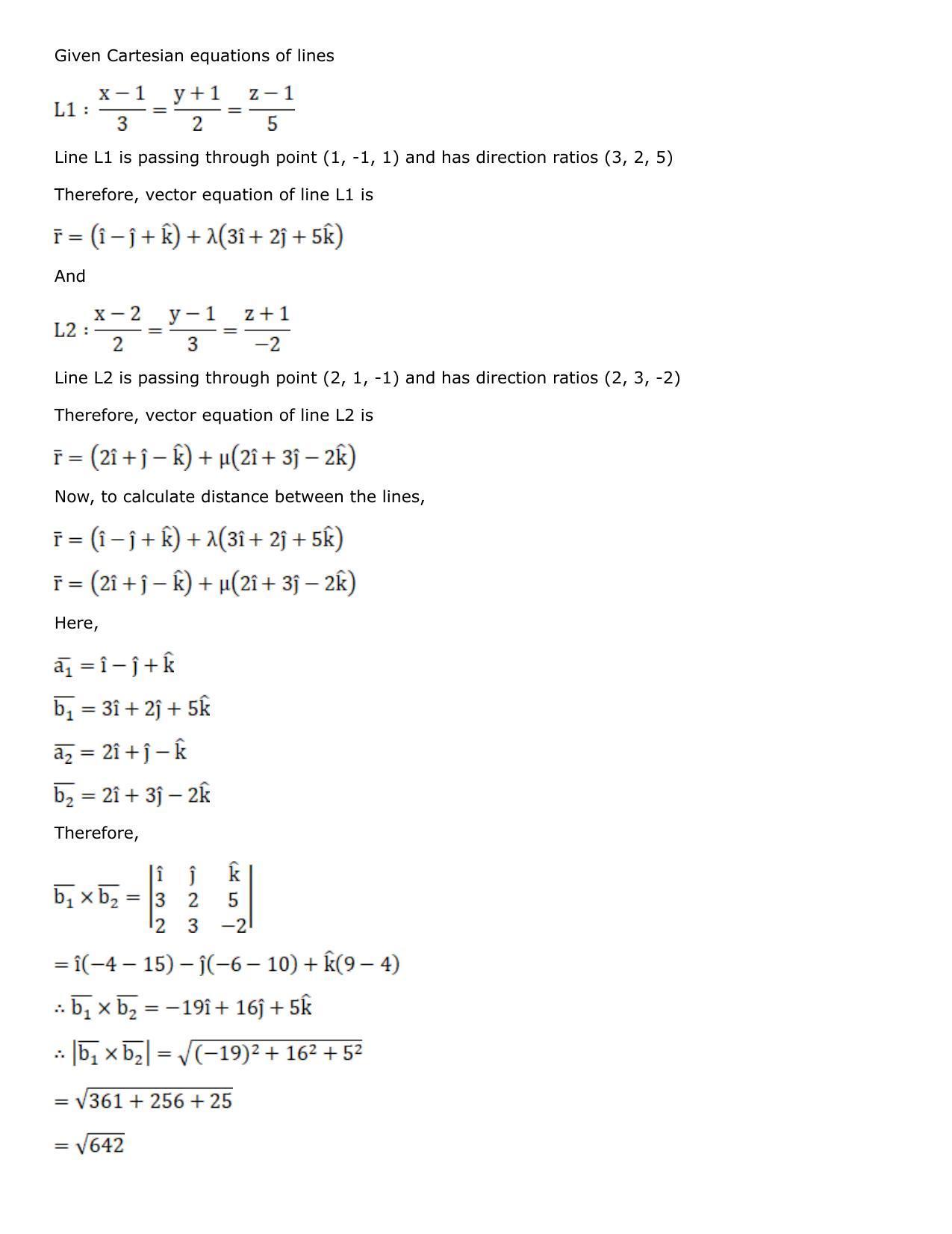 Chapter 27: Straight Line in Space Solutions: RS Aggarwal Class 12 Solutions  - Page 102