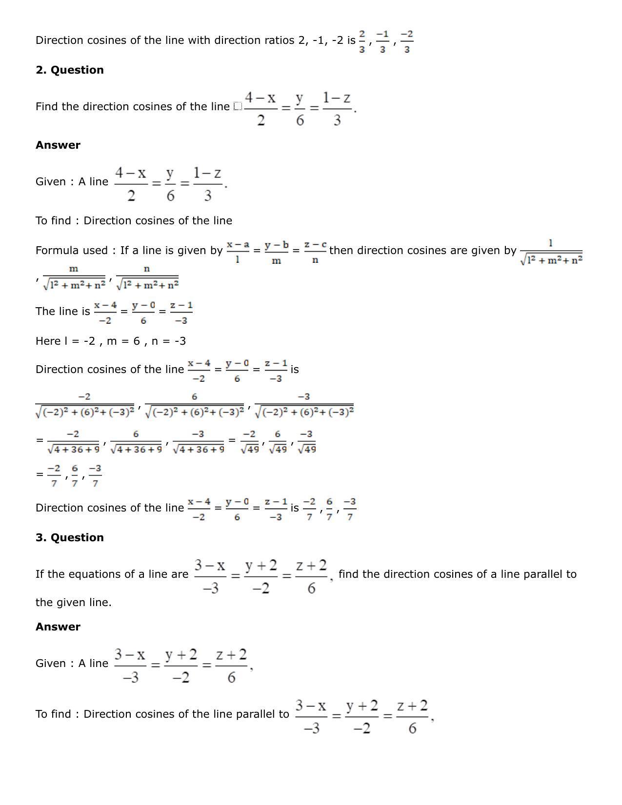 Chapter 27: Straight Line in Space Solutions: RS Aggarwal Class 12 Solutions  - Page 104
