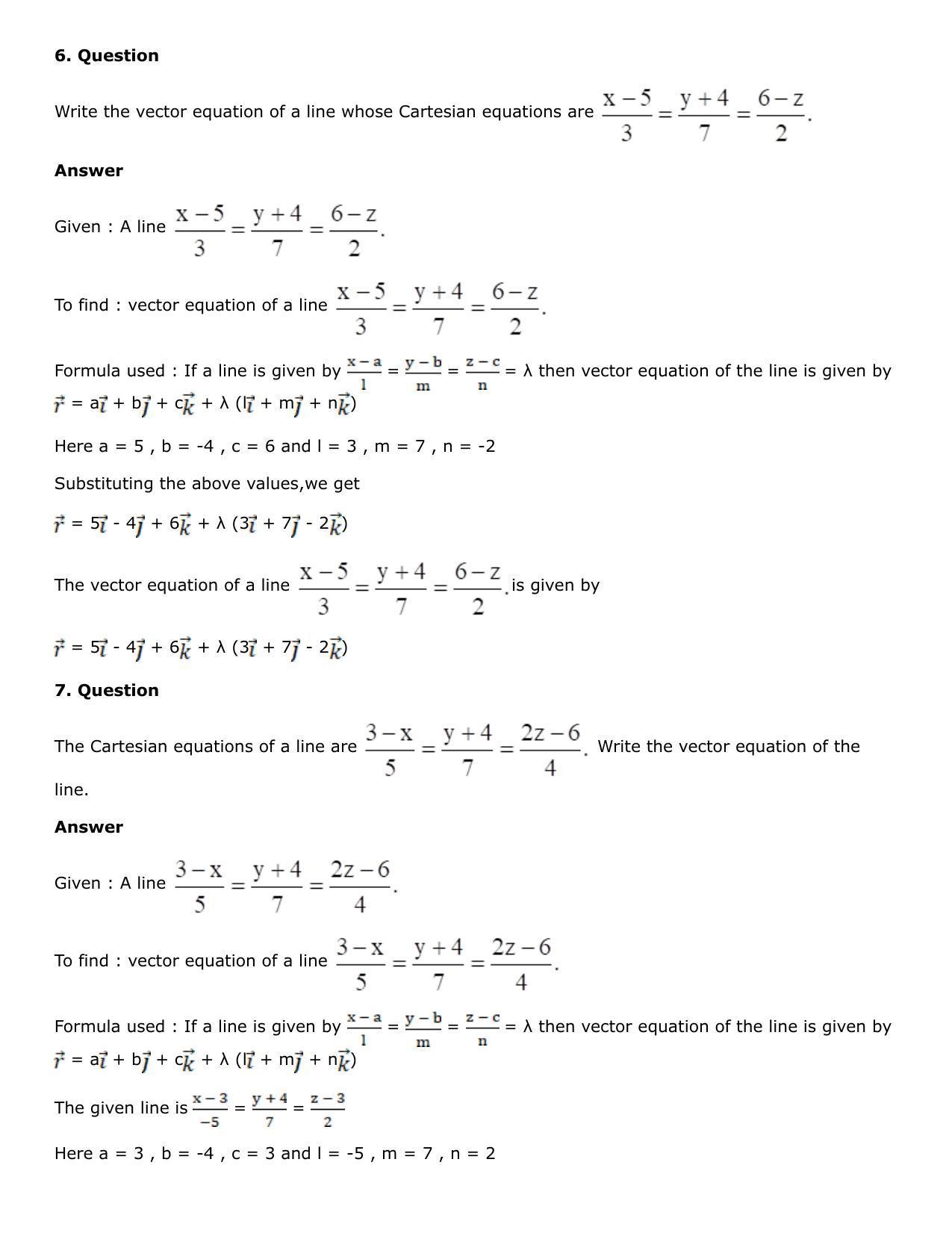 Chapter 27: Straight Line in Space Solutions: RS Aggarwal Class 12 Solutions  - Page 107