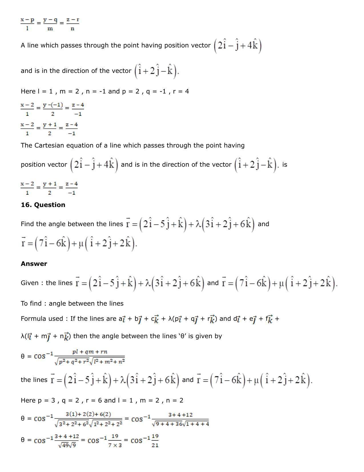 Chapter 27: Straight Line in Space Solutions: RS Aggarwal Class 12 Solutions  - Page 113
