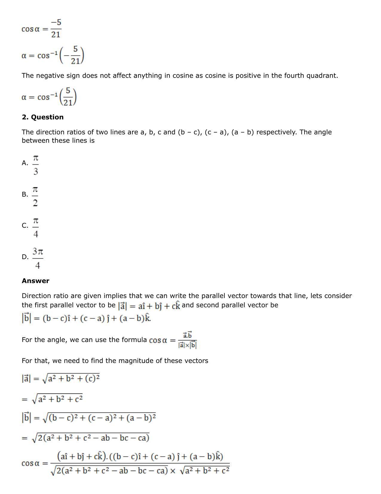 Chapter 27: Straight Line in Space Solutions: RS Aggarwal Class 12 Solutions  - Page 119