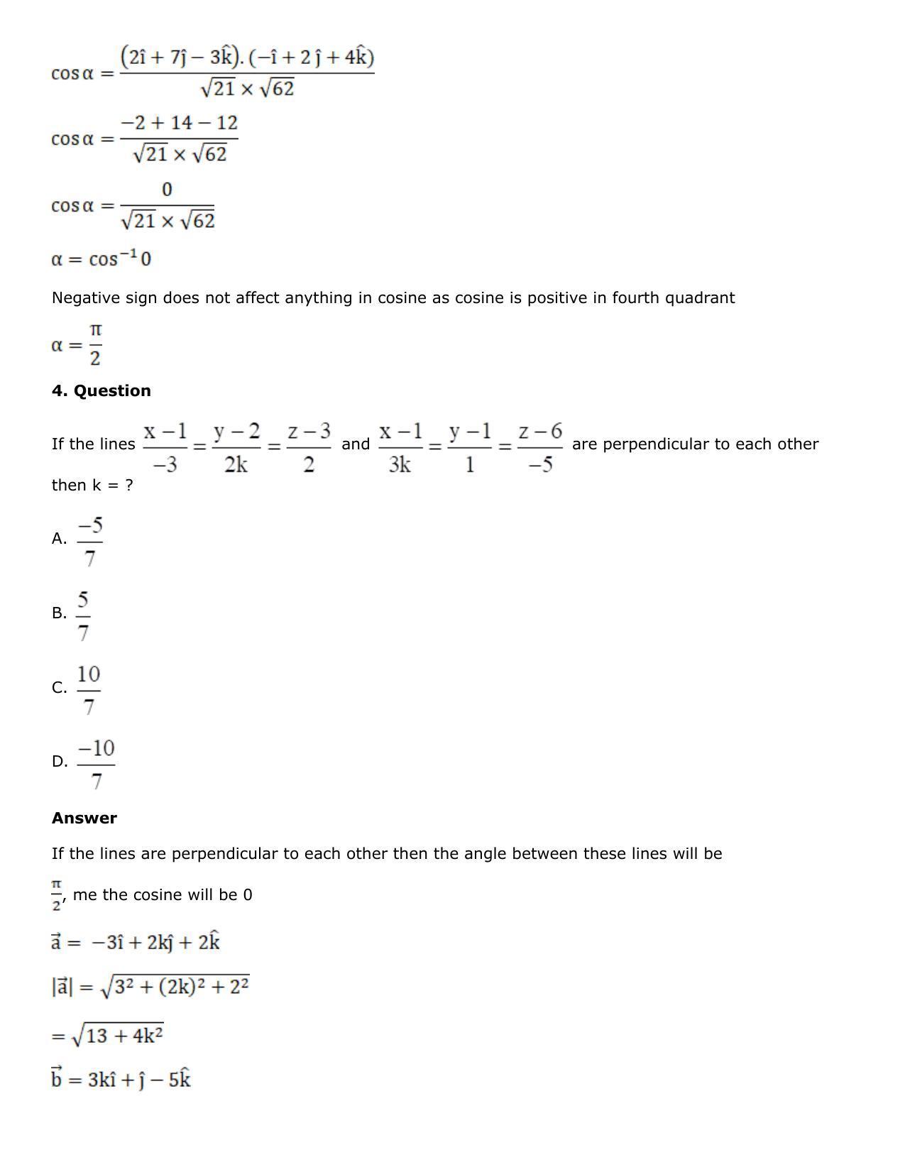 Chapter 27: Straight Line in Space Solutions: RS Aggarwal Class 12 Solutions  - Page 121