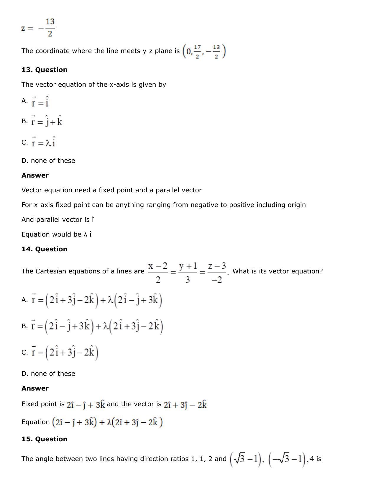 Chapter 27: Straight Line in Space Solutions: RS Aggarwal Class 12 Solutions  - Page 128