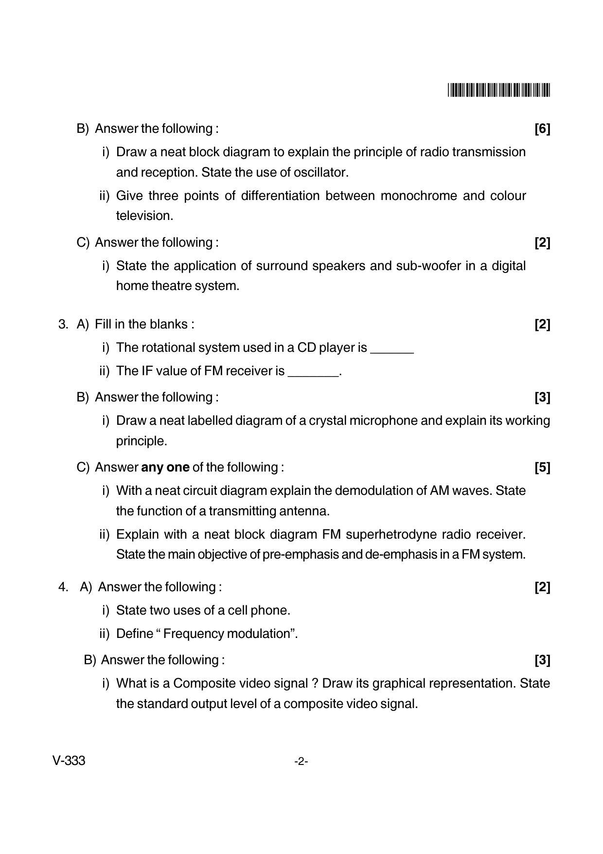 Goa Board Class 12 Applied and Consumer Electronics Voc 333 (June 2018) Question Paper - Page 2