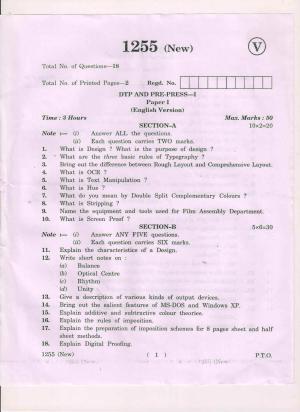 AP Inter 1st Year DTP and Pre-Press-I (New) March-2019-Vocational Question Paper